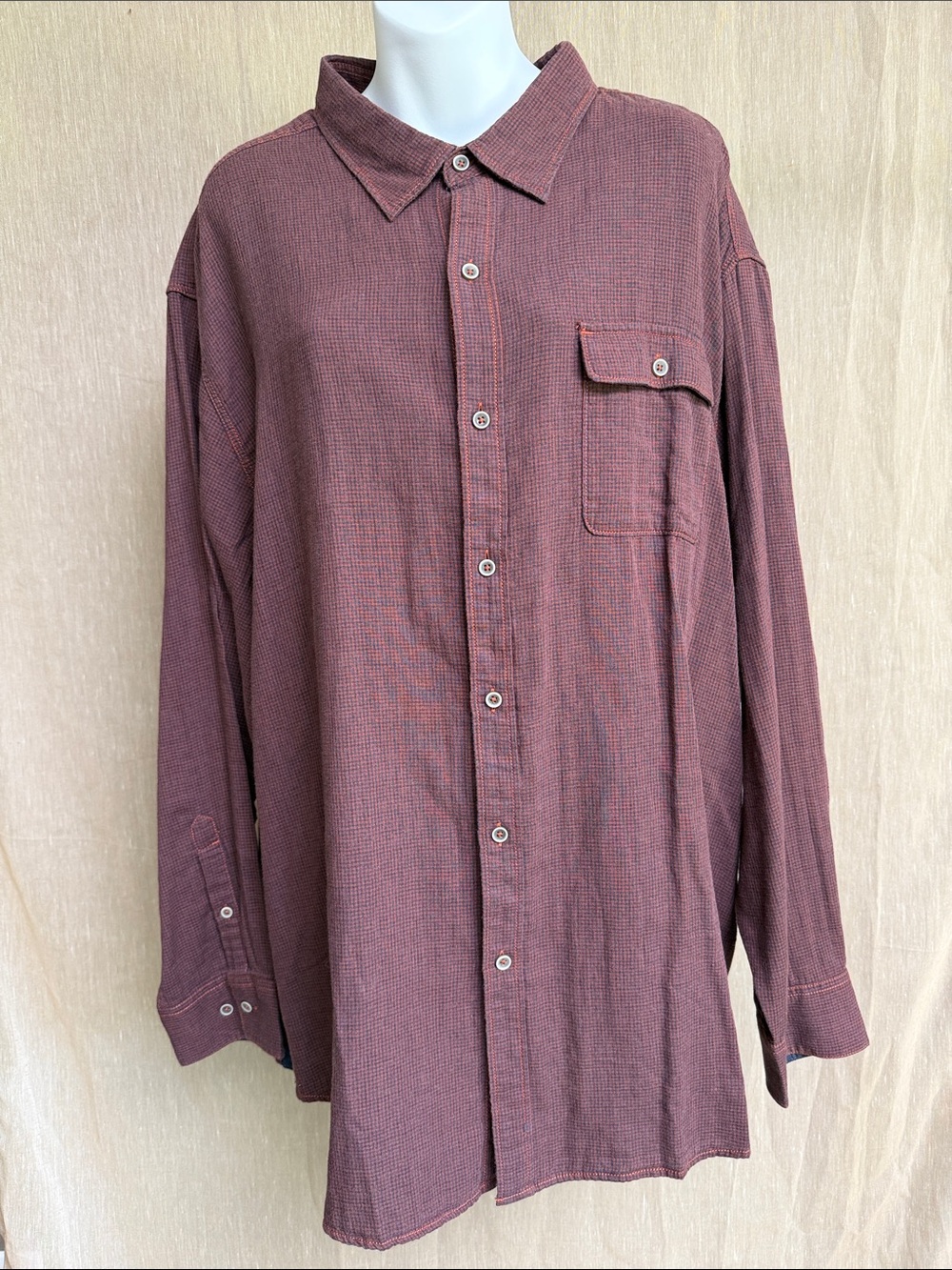 Tommy Bahama Maroon/Burgundy Casual Button-Down Shirt